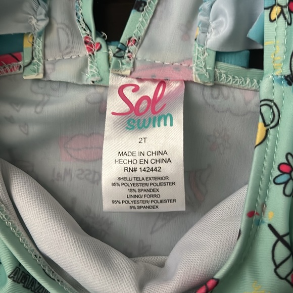 Sol Swim Ruffle Popsicle Fruits Happy Bathing Suit 2T - Picture 3 of 4